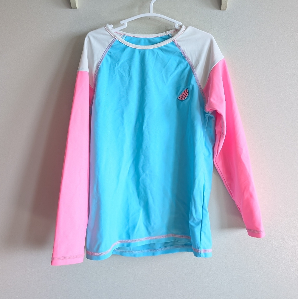 F&F Kids Swim Rashguard - Blue, Pink, and White